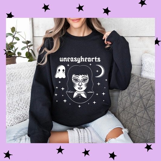 Uneasy Hearts Crewneck or Tshirt