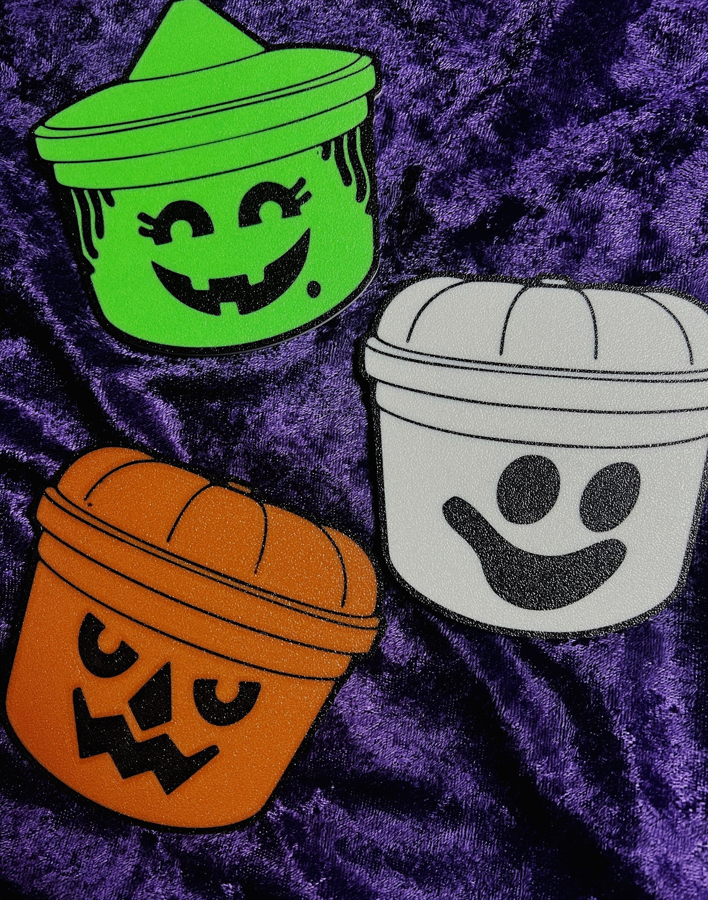 Boo Buckets Coasters and Earrings