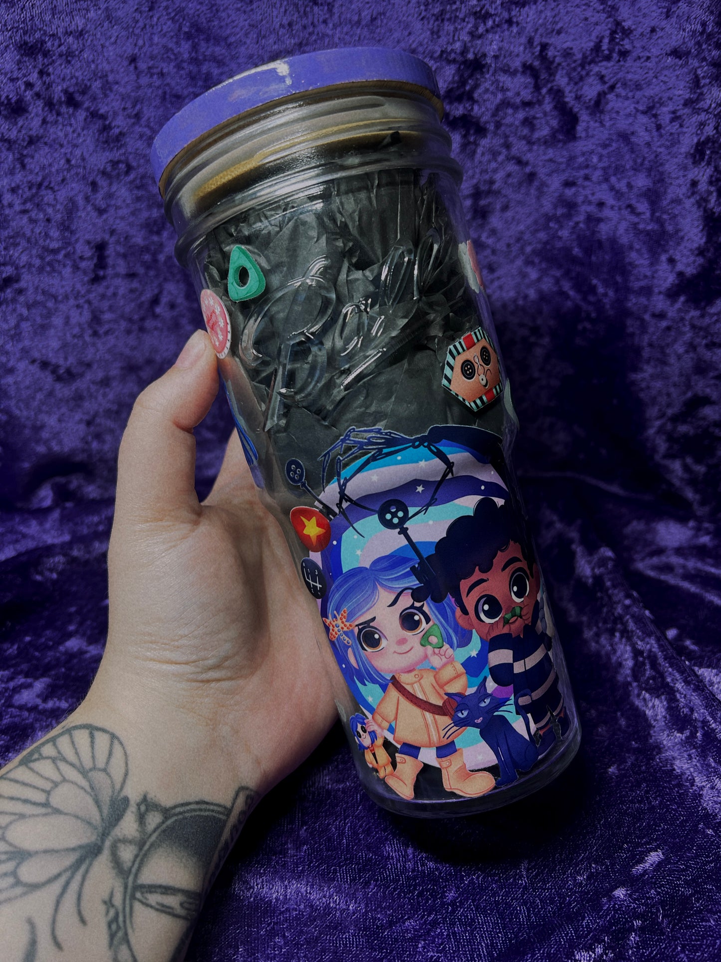 Coraline Mason Jar Cup 24oz