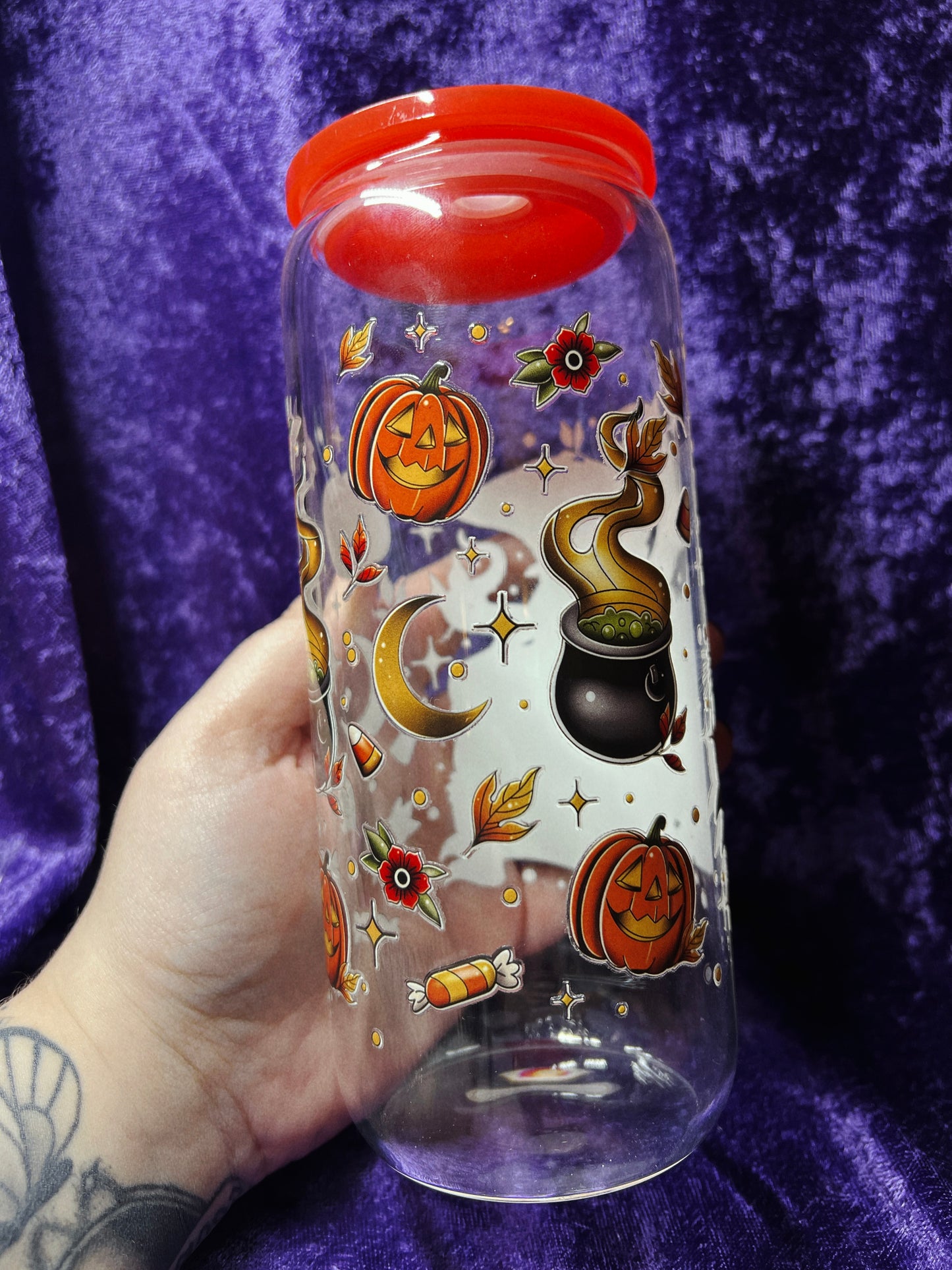 20oz Halloween Glass Cans ☾⋆⁺₊🎃´₊⁺~