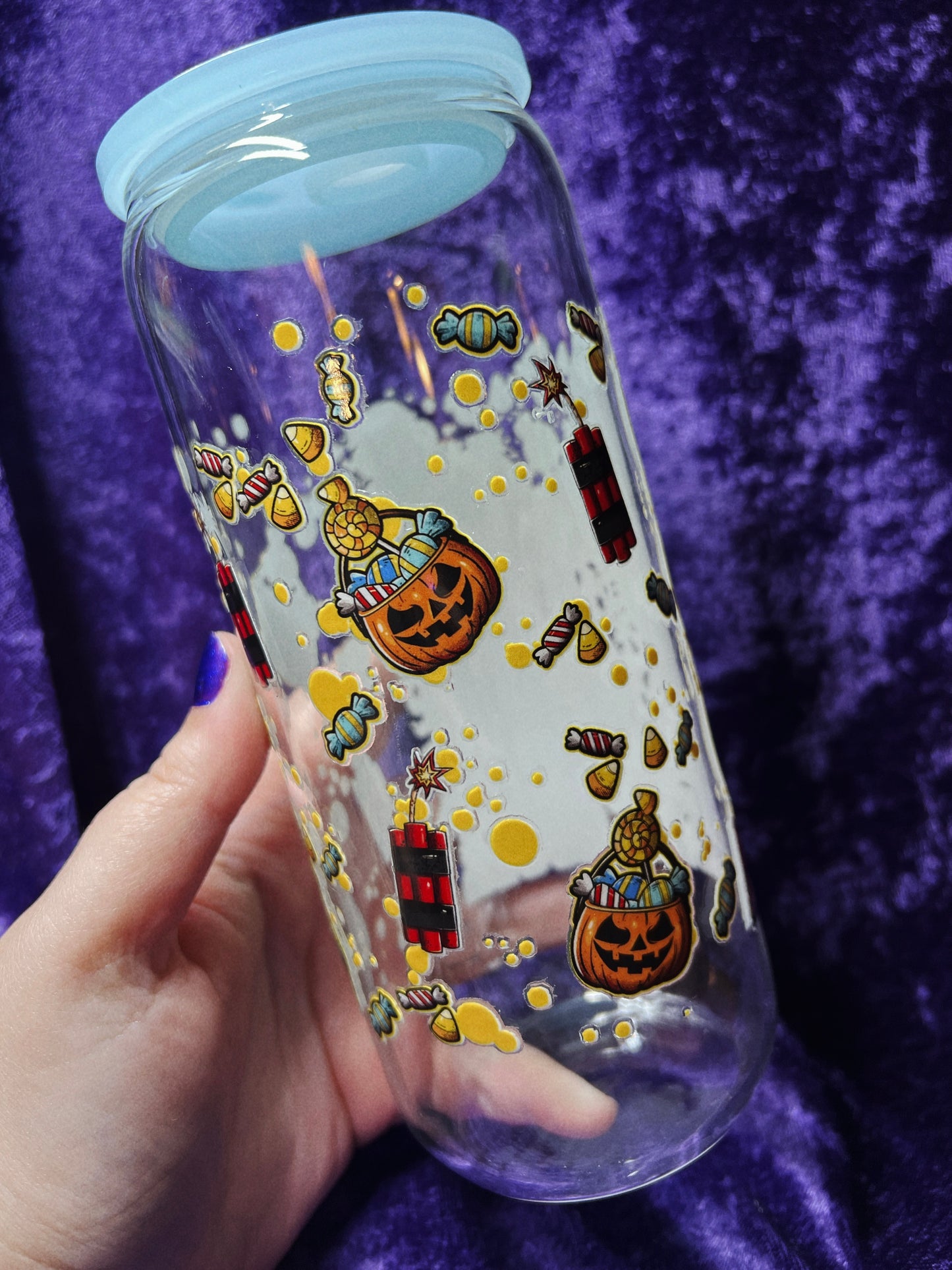 20oz Halloween Glass Cans ☾⋆⁺₊🎃´₊⁺~