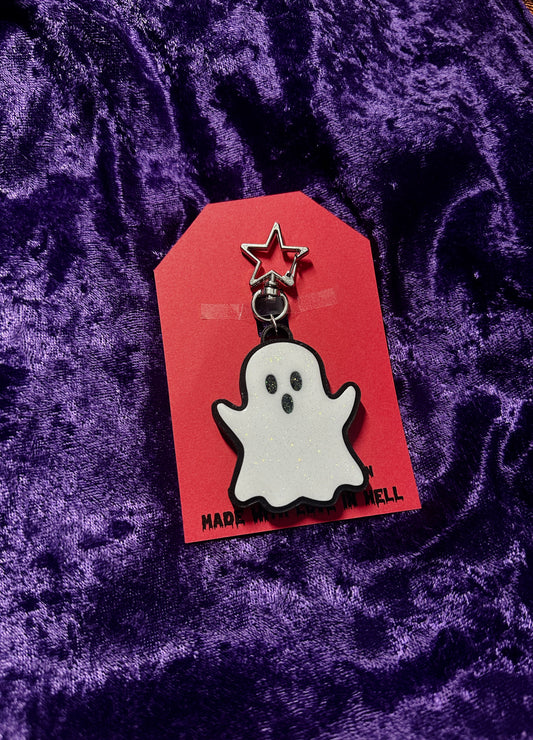 Glitter Ghost NFC Keychain