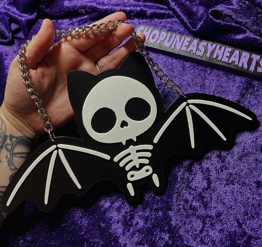 Skeleton Bat 7in Wall Hanging